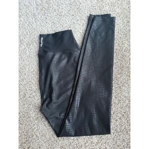 Peloton Black High Waisted Patterned Leggings‎ workout pants women Size L